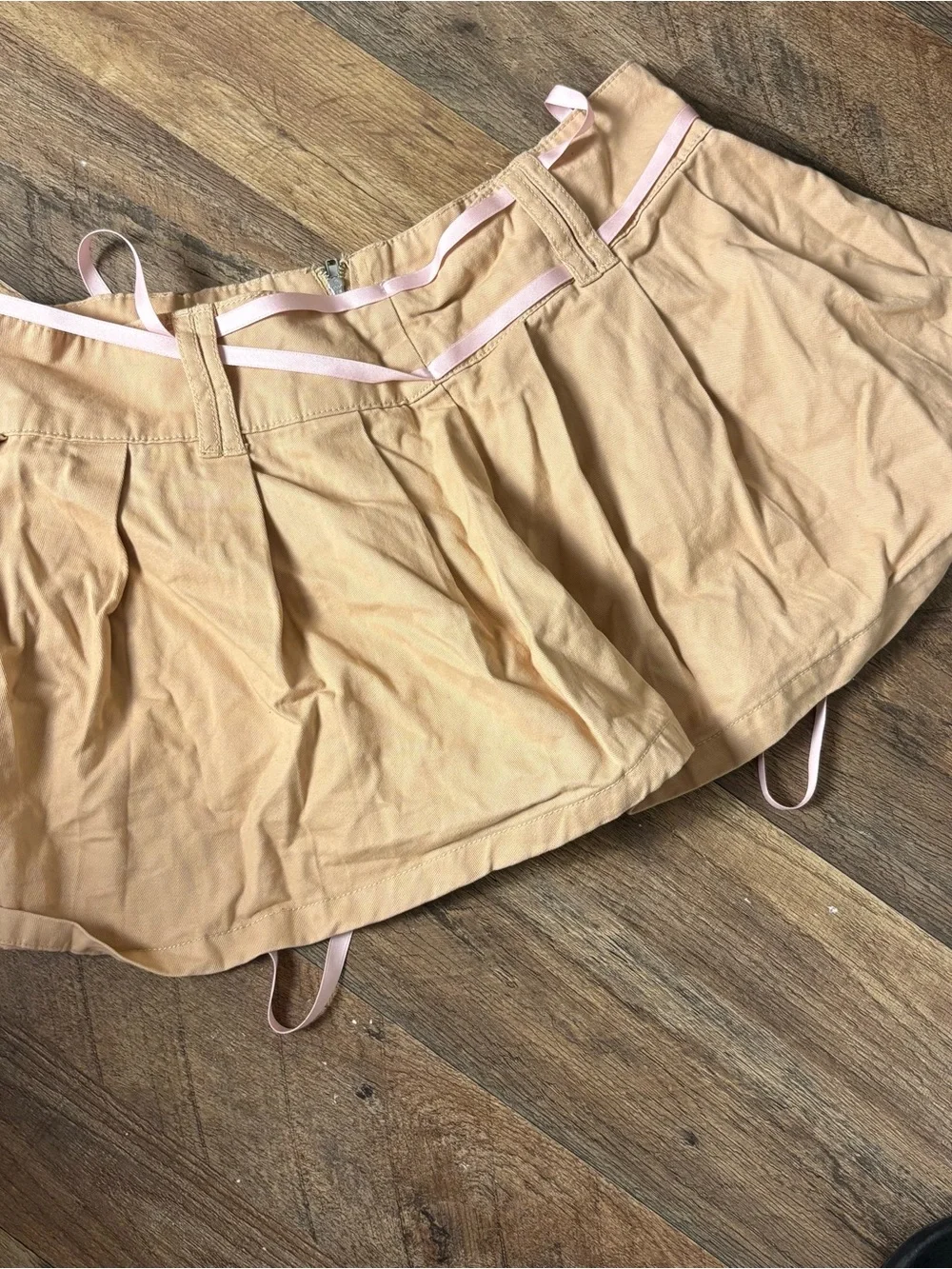 Top & Skirt Matching Set Pink-Tan Lace-Up